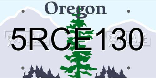 5RCE130 Oregon License Plate