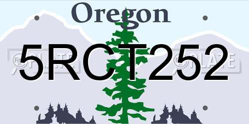 5RCT252 Oregon License Plate