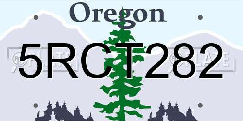 5RCT282 Oregon License Plate