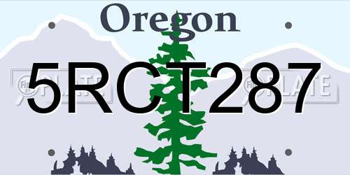 5RCT287 Oregon License Plate