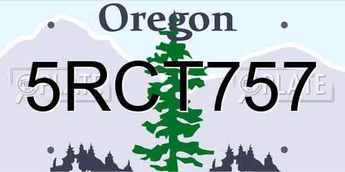 5RCT757 Oregon License Plate