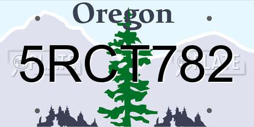 5RCT782 Oregon License Plate