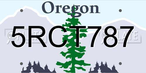 5RCT787 Oregon License Plate