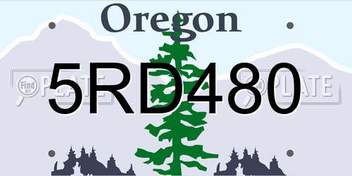 5RD480 Oregon License Plate