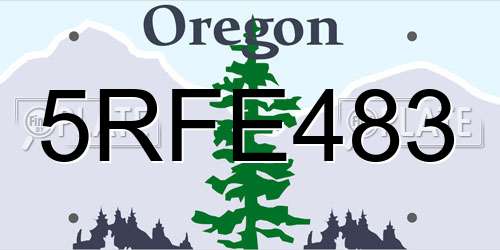 5RFE483 Oregon License Plate