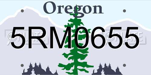 5RM0655 Oregon License Plate