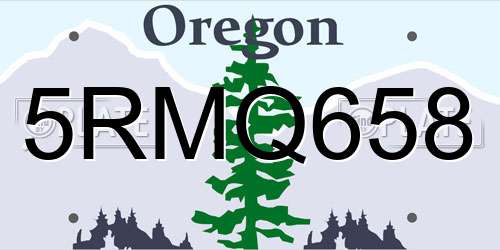5RMQ658 Oregon License Plate