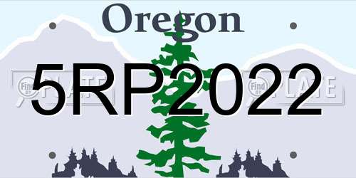 5RP2022 Oregon License Plate