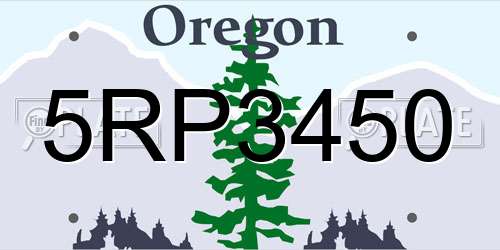 5RP3450 Oregon License Plate