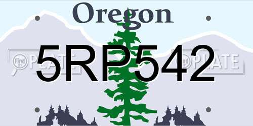 5RP542 Oregon License Plate
