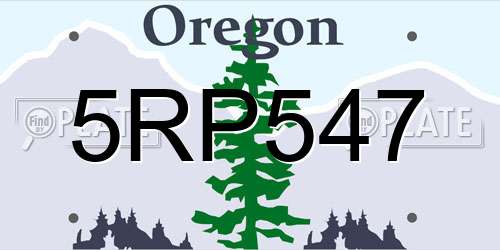 5RP547 Oregon License Plate