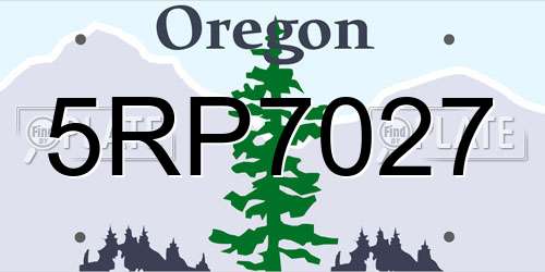 5RP7027 Oregon License Plate