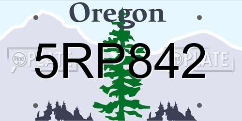 5RP842 Oregon License Plate