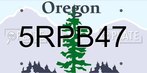 5RPB47 Oregon License Plate
