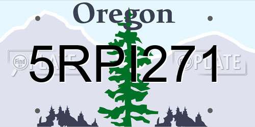 5RPI271 Oregon License Plate