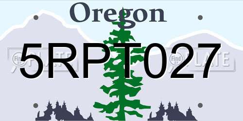 5RPT027 Oregon License Plate