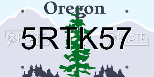 5RTK57 Oregon License Plate