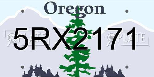 5RX2171 Oregon License Plate