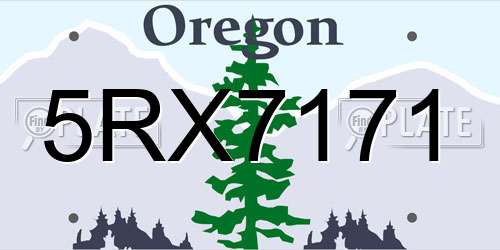 5RX7171 Oregon License Plate
