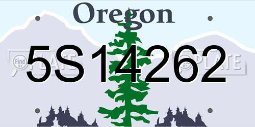 5S14262 Oregon License Plate