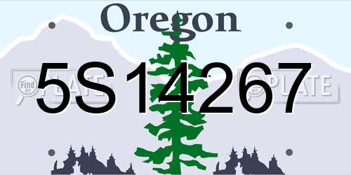 5S14267 Oregon License Plate