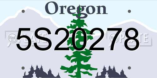 5S20278 Oregon License Plate
