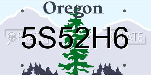 5S52H6 Oregon License Plate