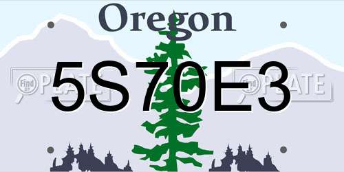 5S70E3 Oregon License Plate