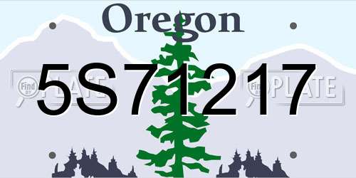 5S71217 Oregon License Plate