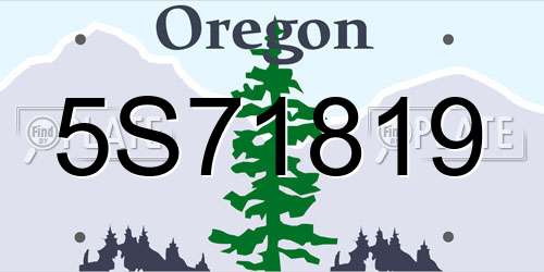 5S71819 Oregon License Plate