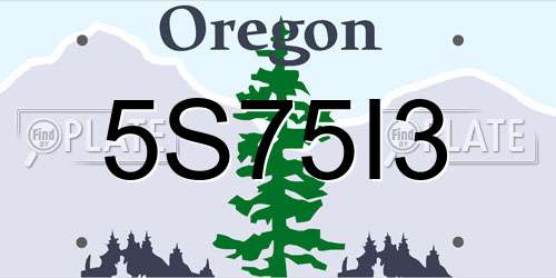 5S75I3 Oregon License Plate