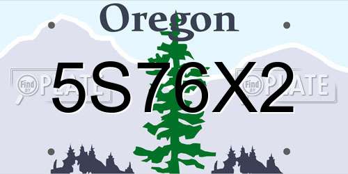 5S76X2 Oregon License Plate