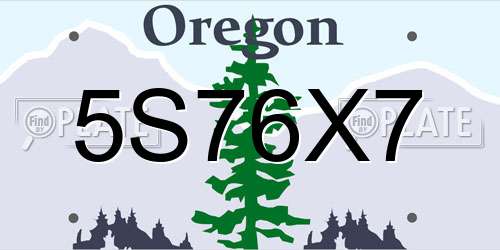 5S76X7 Oregon License Plate