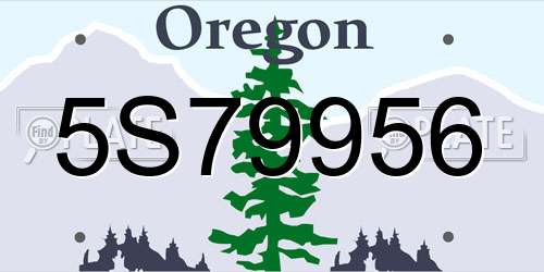 5S79956 Oregon License Plate