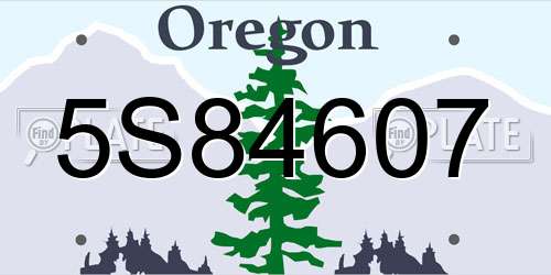 5S84607 Oregon License Plate