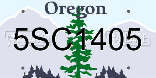 5SC1405 Oregon License Plate