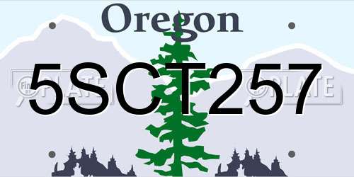 5SCT257 Oregon License Plate