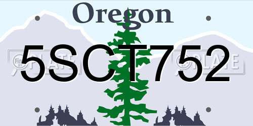 5SCT752 Oregon License Plate