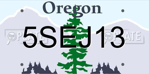 5SEJ13 Oregon License Plate