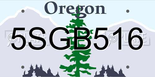 5SGB516 Oregon License Plate