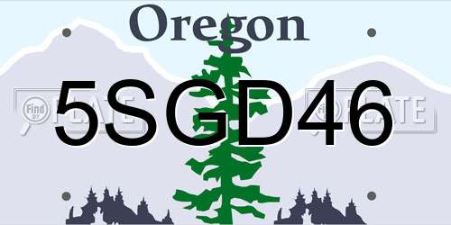 5SGD46 Oregon License Plate
