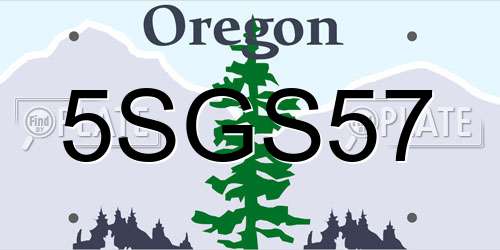 5SGS57 Oregon License Plate