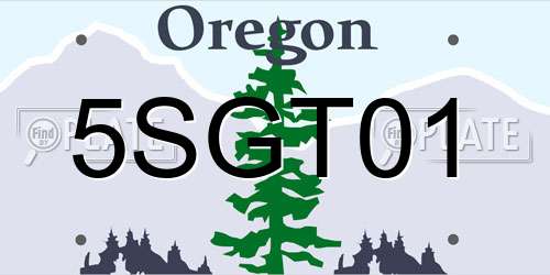 5SGT01 Oregon License Plate