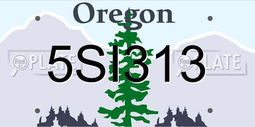 5SI313 Oregon License Plate