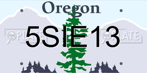 5SIE13 Oregon License Plate