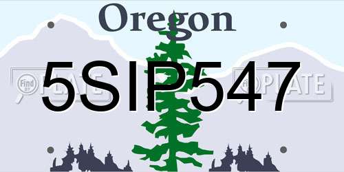 5SIP547 Oregon License Plate