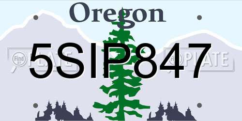 5SIP847 Oregon License Plate