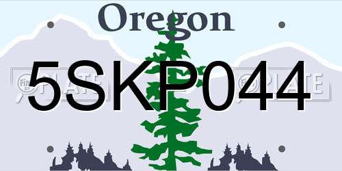 5SKP044 Oregon License Plate