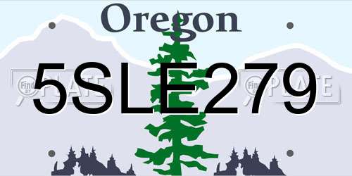 5SLE279 Oregon License Plate