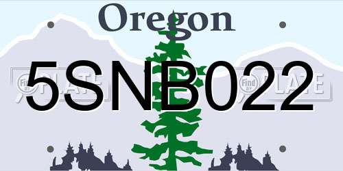 5SNB022 Oregon License Plate